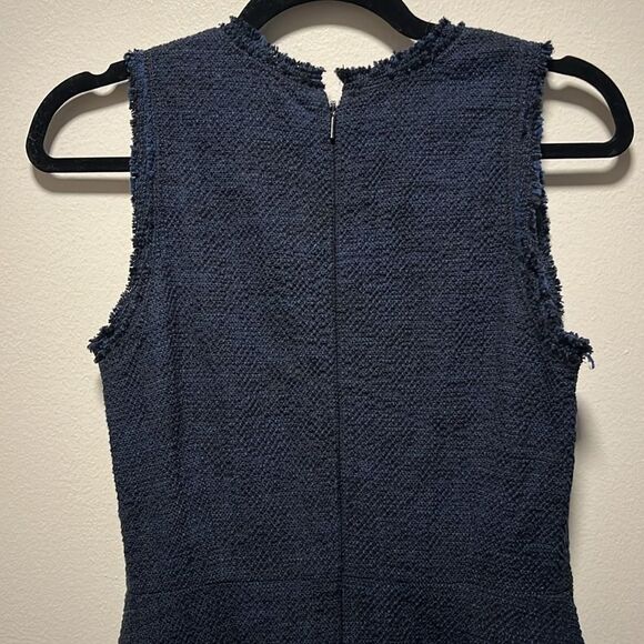 REBECCA TAYLOR Tweed Ruffle Hem Mini Dress, Royal Blue/Black, Size 2 - Picture 10 of 13